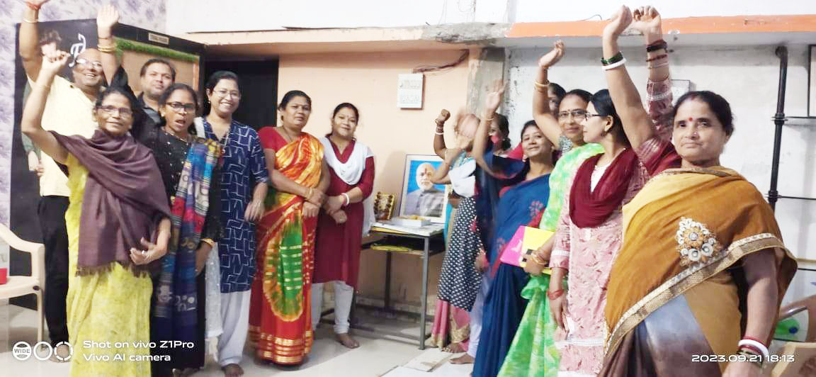 महिला आरक्षण बिल पास, भाजपा महिला मोर्चा ने मनाया उत्सव