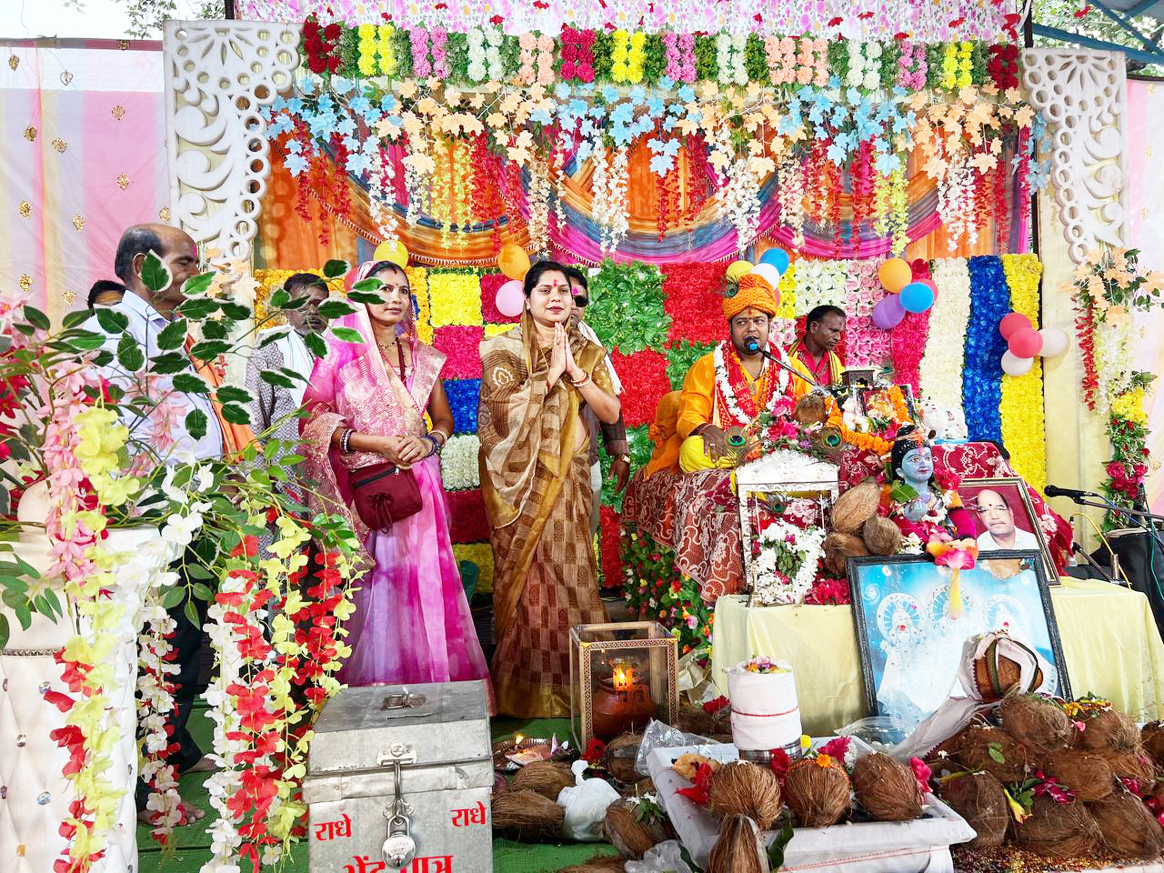 शेड निर्माण की सार्थकता हुई सिद्ध, श्रोतागण कर रहे श्रीमद् भागवत कथा का श्रवण-रंजना