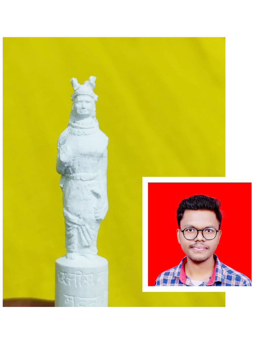 माइक्रो आर्टिस्ट भानुप्रताप ने चॉक में छत्तीसगढ़ महतारी की प्रतिमा उकेरी