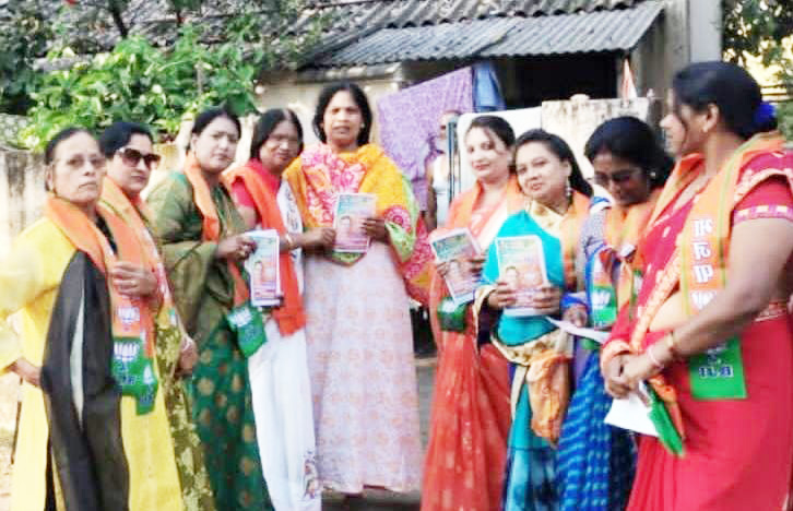 भाजपा महिला मोर्चा ने पटरी पार क्षेत्र में किया जनसंपर्क भाजपा महिला मोर्चा ने पटरी पार क्षेत्र में किया जनसंपर्क