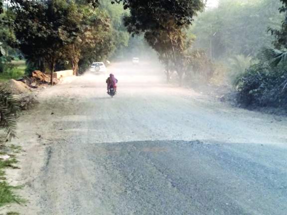 धूल के गुबार से दुर्घटना का अंदेशा