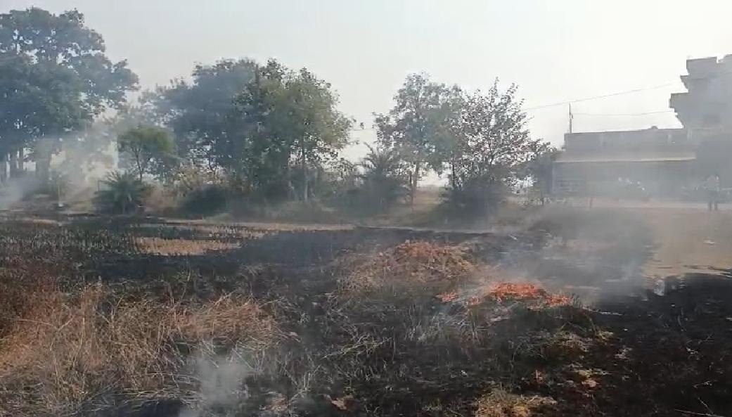 सैकड़ों एकड़ पराली में लगी भीषण आग, पेट्रोल पंप तक पहुंची आग की लपटे, बड़ा हादसा टला सैकड़ों एकड़ पराली में लगी भीषण आग, पेट्रोल पंप तक पहुंची आग की लपटे, बड़ा हादसा टला
