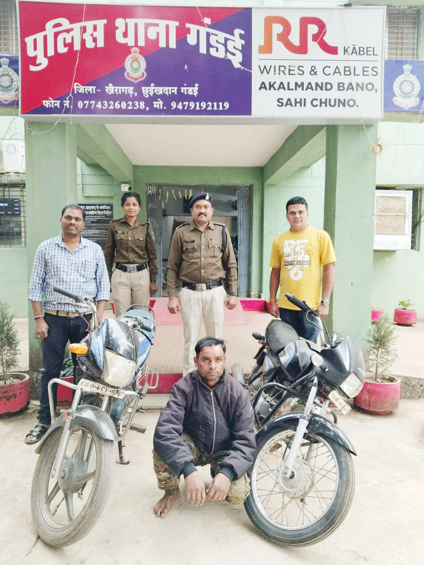 बाइक चोर,  आरोपी गिरफ्तार