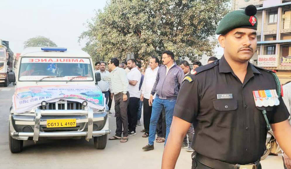 थलसेना के शहीद जवान को दी श्रद्धांजलि