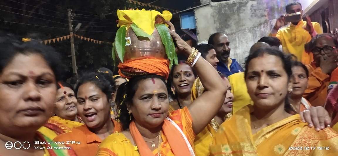 अयोध्या राम मंदिर से अक्षत कलश पहुंचा बचेली