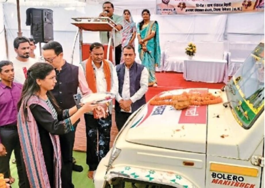 यात्रा का ग्राम भेडऩी में हुआ स्वागत, योजनाओं की दी जानकारी