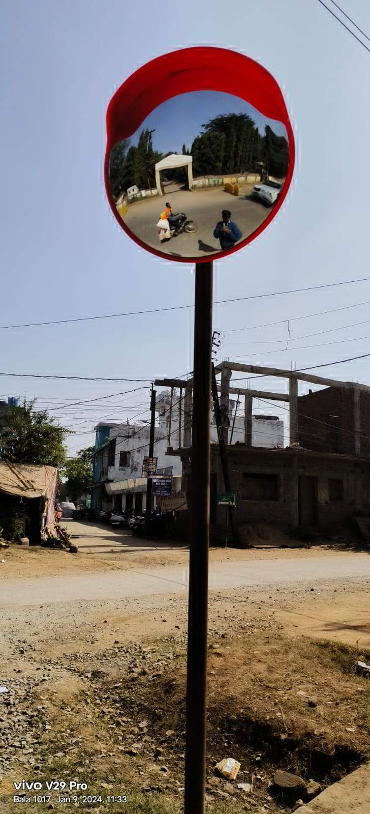 अधिक दुर्घटना जगह पर कॉन्वेक्स मिरर 