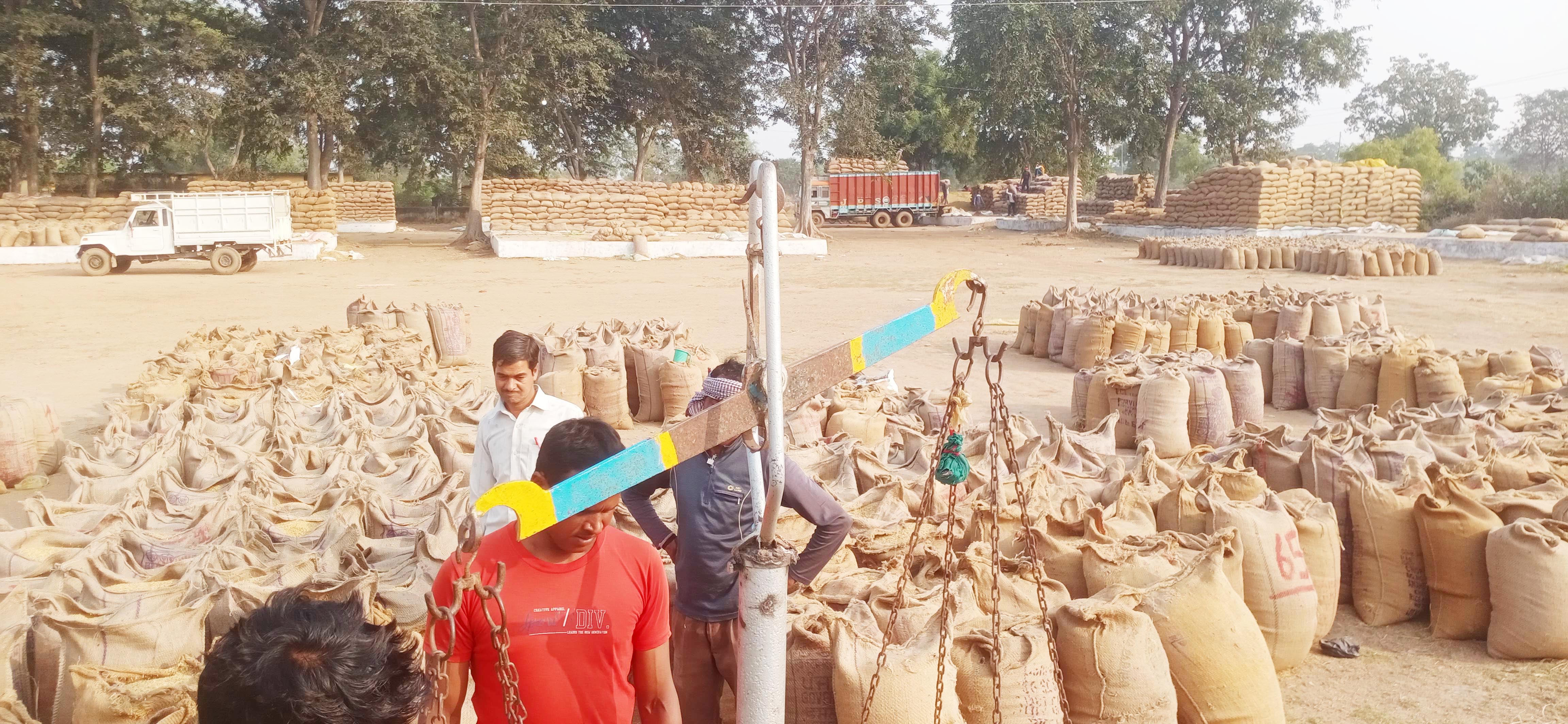 गोपालपुर में 40 किलो धान के बजाय  हर एक कट्टे पर 1-2 किलो ज्यादा 