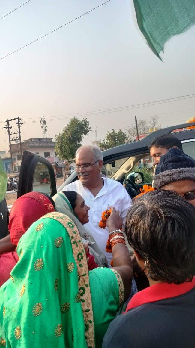 पेंड्री में भूपेश का जोशीला स्वागत