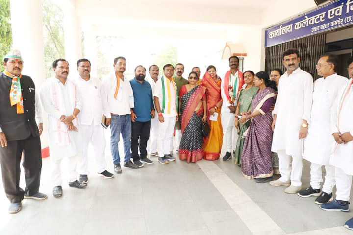 बीरेश के नामांकन रैली में सिहावा के कांग्रेसी हुए शामिल 