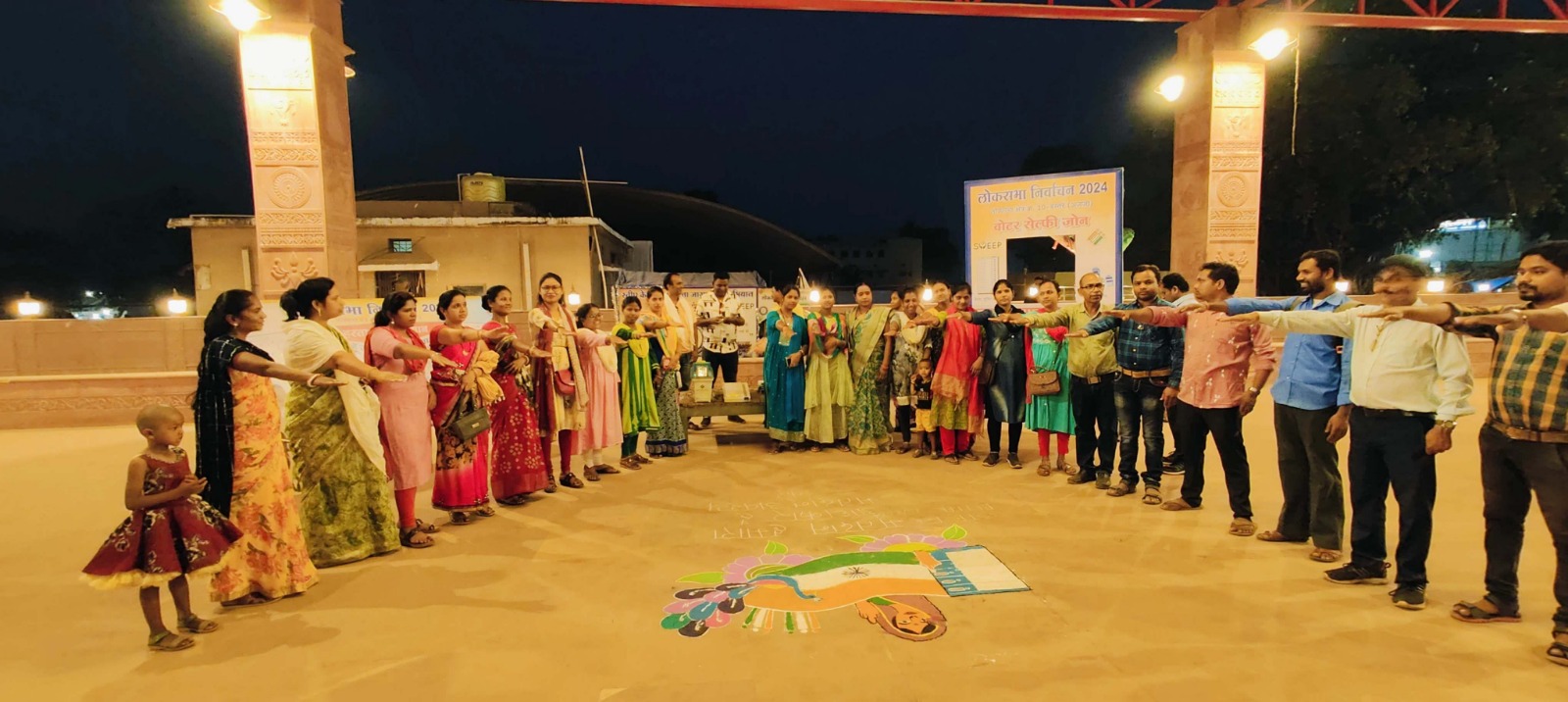 रंगोली से मतदान का संदेश 