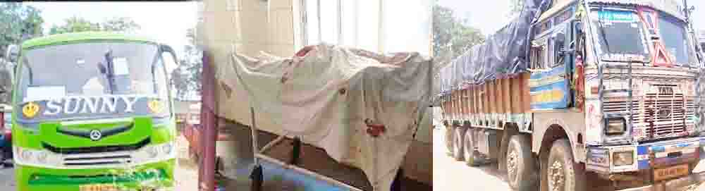 बारातियों से भरी बस से रगड़ाई ट्रक, एक मौत, 2 गंभीर 