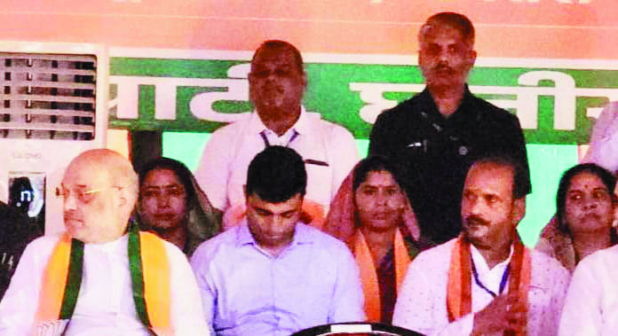 योगेश तिवारी ने गृहमंत्रीअमित शाह का किया स्वागत