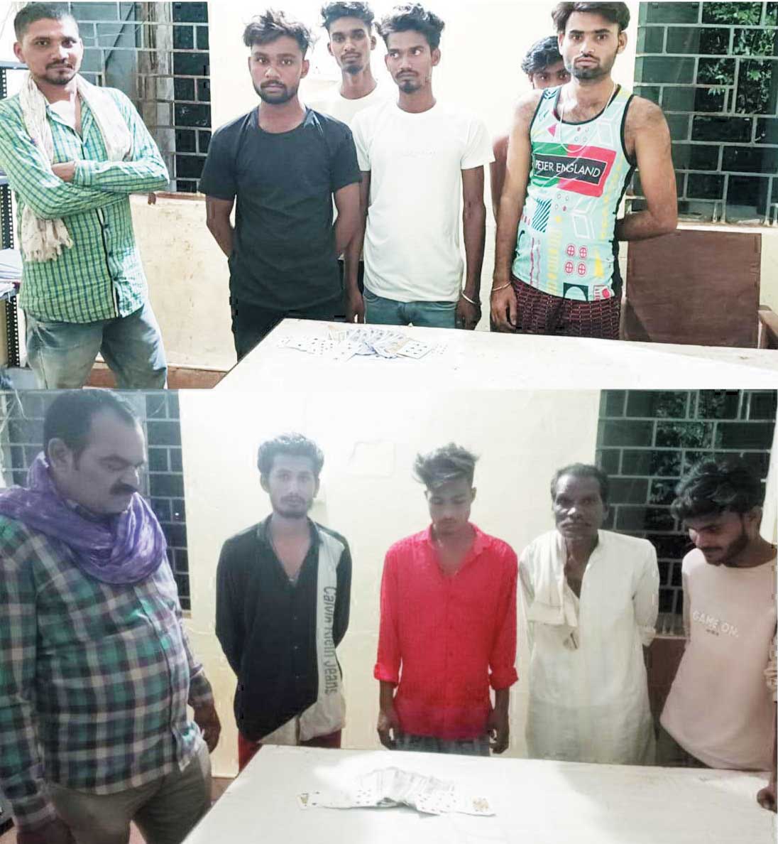 जंगल में जुआ खेलते 11 गिरफ्तार