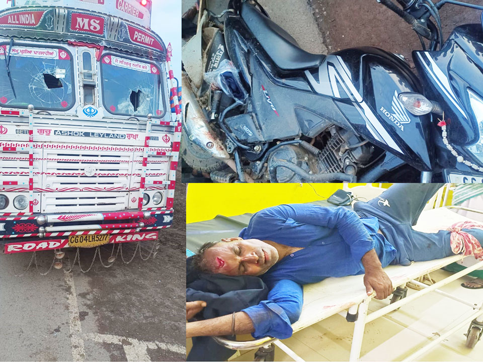 ट्रक ने बाइक को मारी टक्कर, ट्रक चालक फरार ट्रक ने बाइक को मारी टक्कर, ट्रक चालक फरार