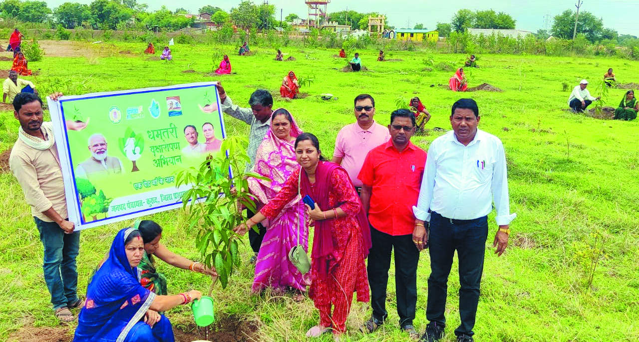 एक पेड़ मां के नाम के तहत पौधारोपण
