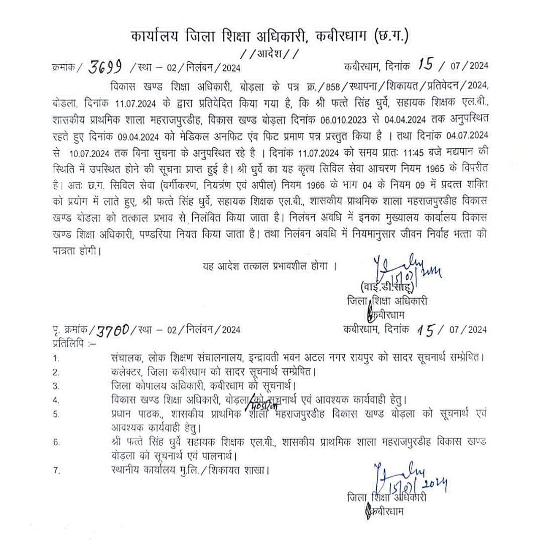 सहायक शिक्षक निलंबित सहायक शिक्षक निलंबित