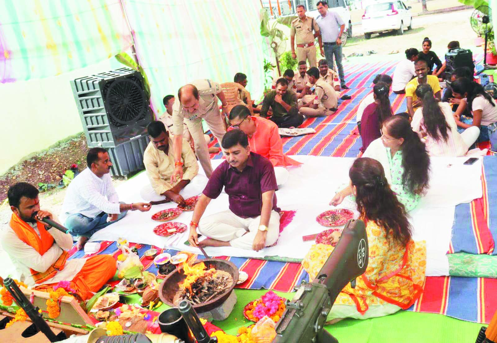 विजयादशमी पर रक्षित केन्द्र में शस्त्र पूजा 