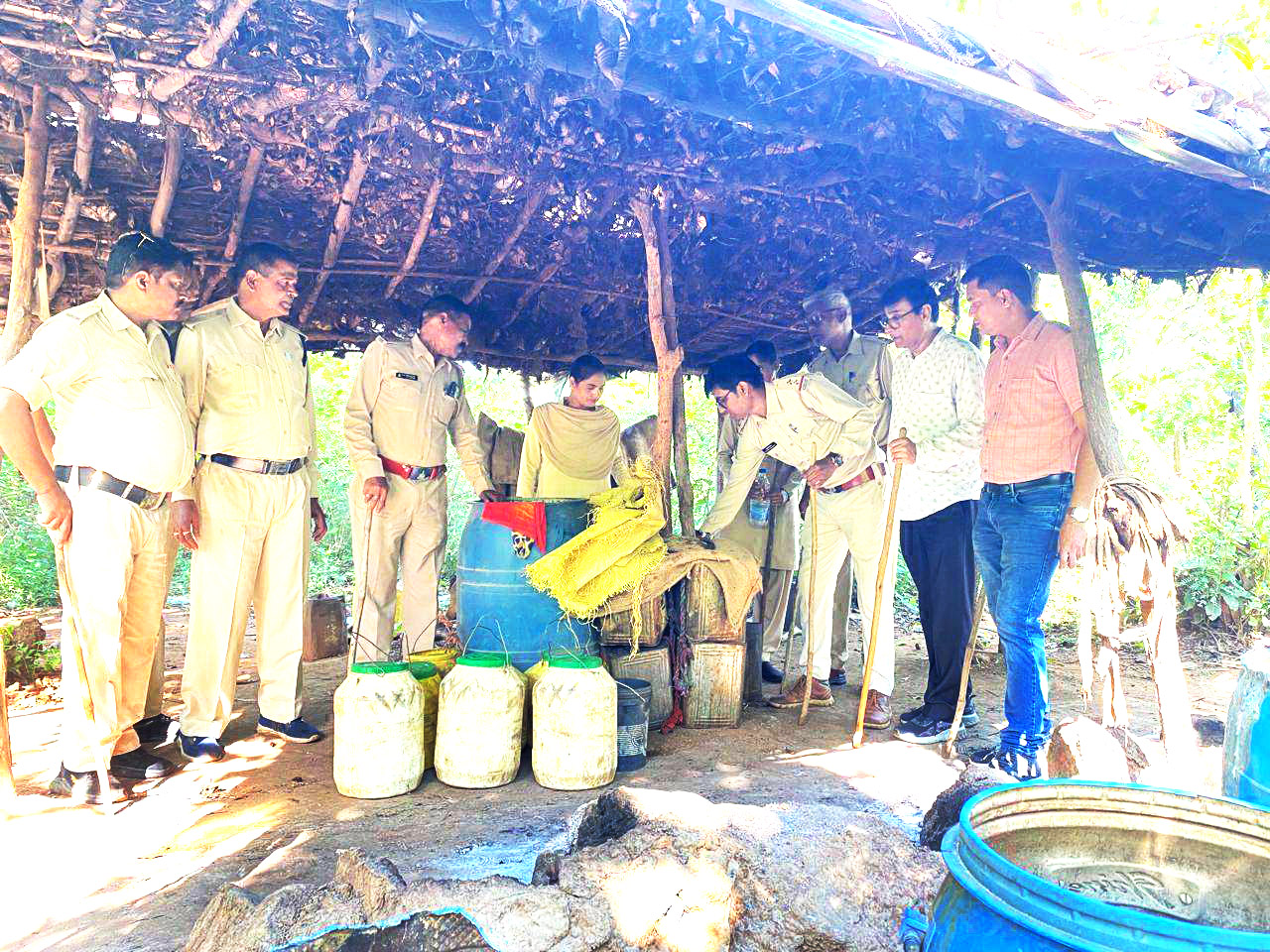 मथुराडीह, सलोनी के जंगल  से 3400 किलो महुआ जब्त 