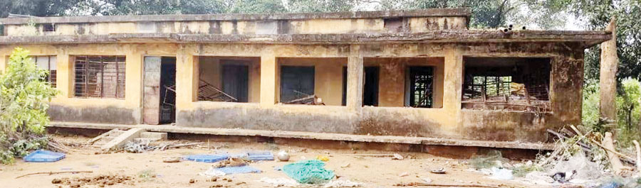 हाथियों ने रेशम केन्द्र के भवन को किया क्षतिग्रस्त