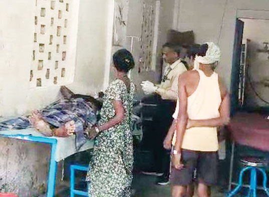 ट्रेलर की चपेट में ग्रामीण घायल