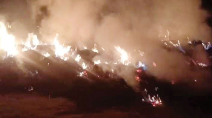 खलिहान में लगी आग, 70 क्विंटल धान राख