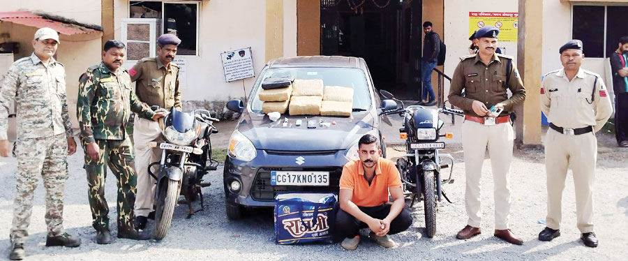 नगर सैनिक का जवान कर रहा था गांजा तस्करी, गिरफ्तार