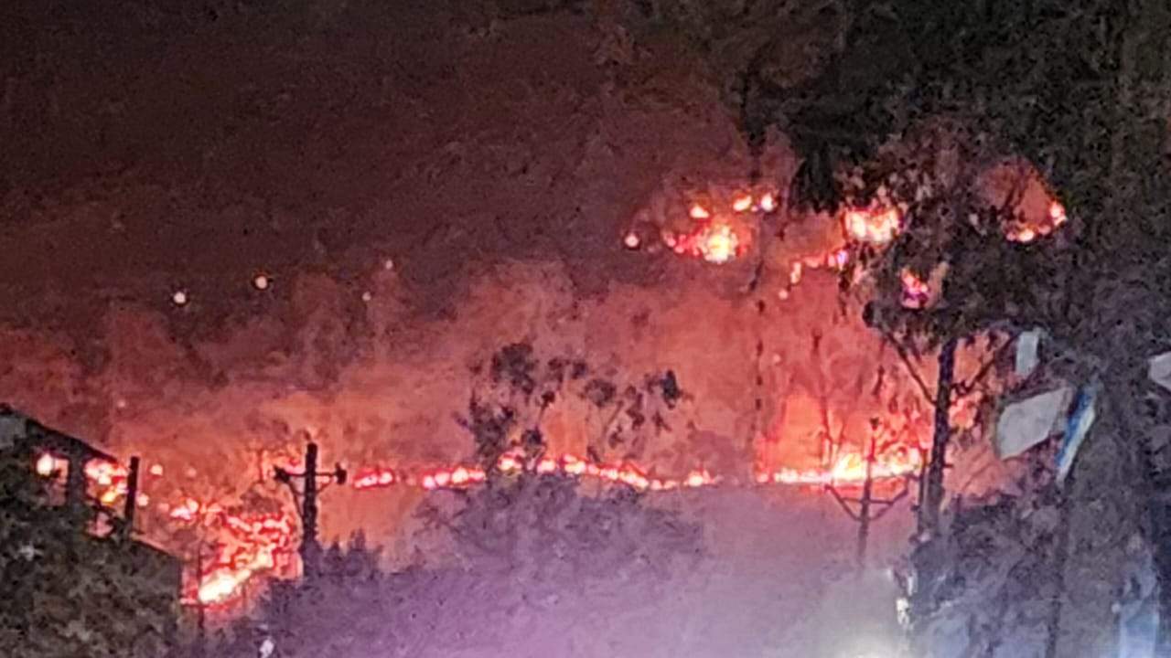 गजमार पहाड़ी में लगी आग गजमार पहाड़ी में लगी आग