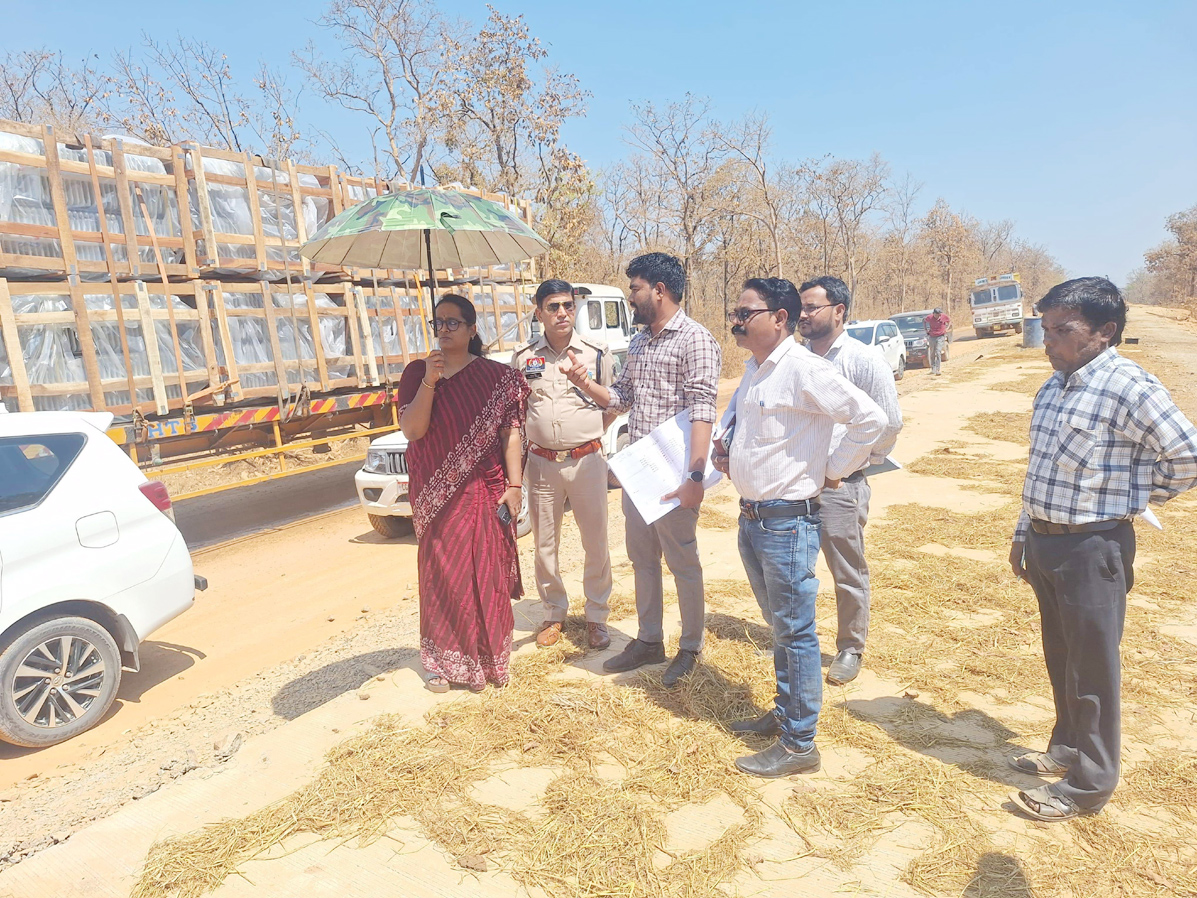 कलेक्टर-एसपी ने पुलिया निर्माण के कार्यों का   लिया जायजा