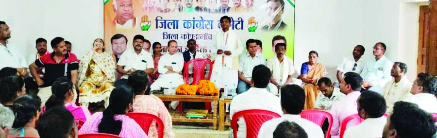 कांग्रेस जिलाध्यक्ष बुधराम नेताम का स्वागत