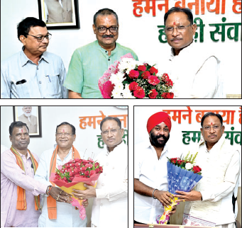 मुख्यमंत्री विष्णुदेव साय से निगम-मंडल के नवनियुक्त अध्यक्षों ने सीएम से की मुलाकात