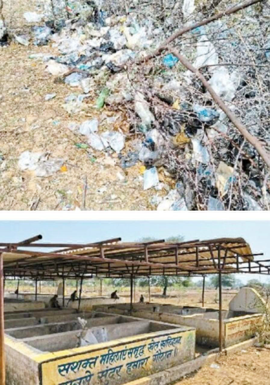 गौठान-अब यहां गोबर नहीं, डिस्पोजल की है भरमार, शराबियों को समर्पित