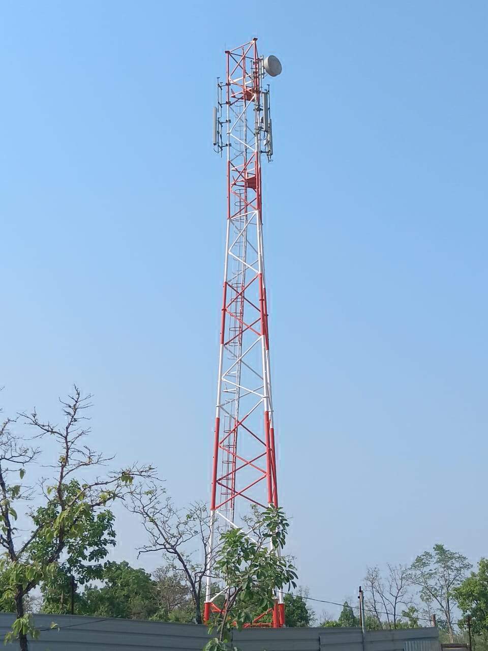नक्सल प्रभावित क्षेत्र रायगुडेम-तुमालपाड़ में लगा मोबाइल टावर
