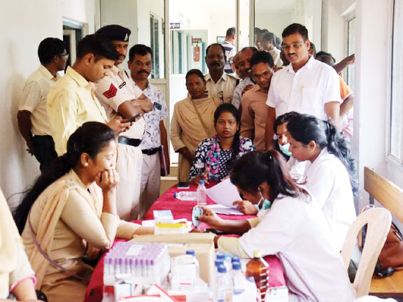 स्वास्थ्य शिविर में 150 से अधिक पुलिस-परिजनों की जांच