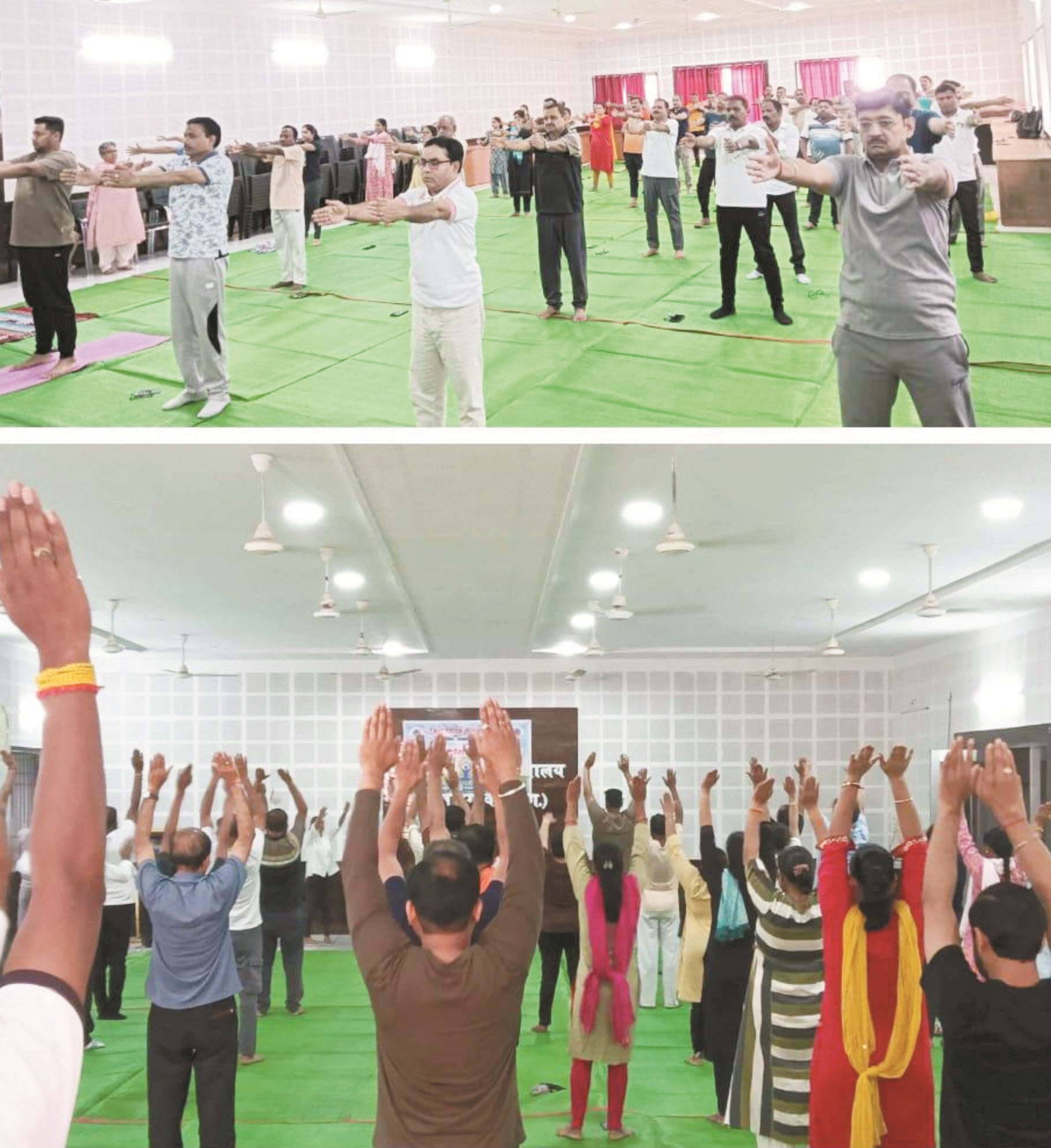 जिला न्यायालय में किया गया योगाभ्यास