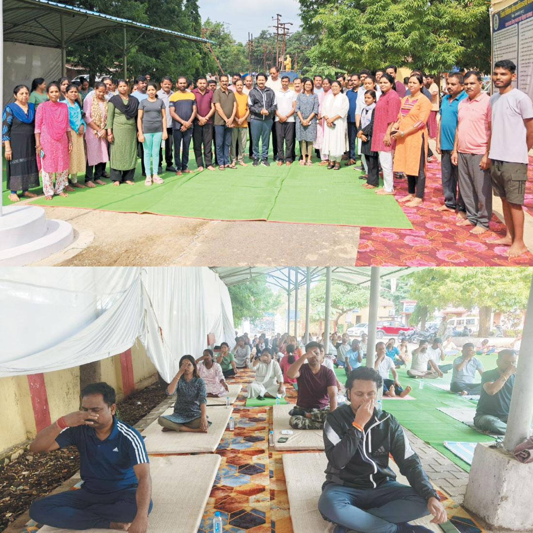 न्यायालय परिसर में योगाभ्यास