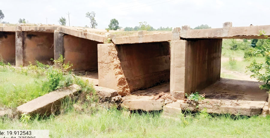 पुलिया क्षतिग्रस्त, हादसे की आशंका