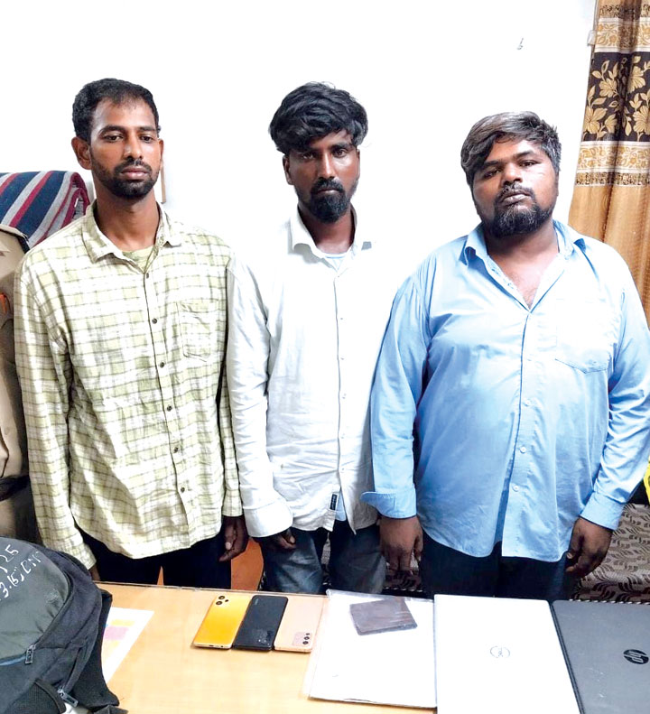 हॉस्टल से लैपटॉप -मोबाईल चोरी, वेल्लोर के तीन गिरफ्तार
