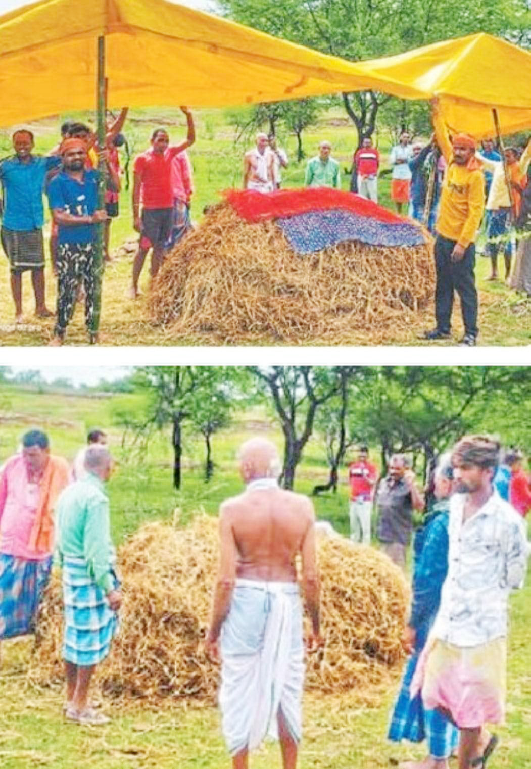 फिर सामने आई पॉलीथिन के सहारे अंतिम संस्कार की तस्वीर