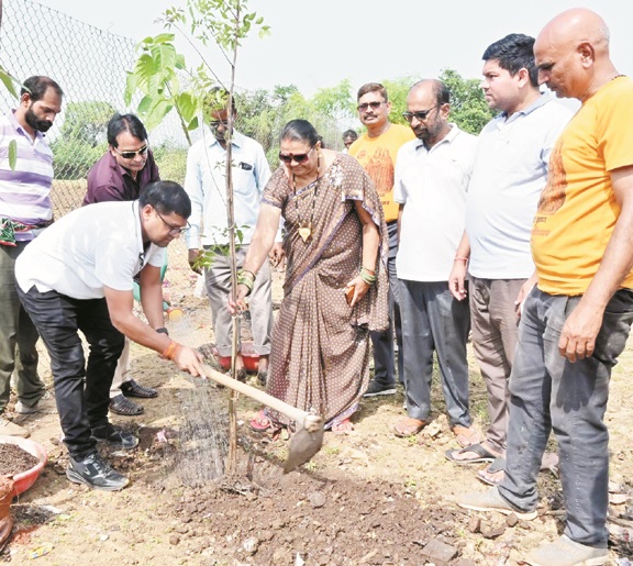 गोठान में संयुक्त पौधरोपण