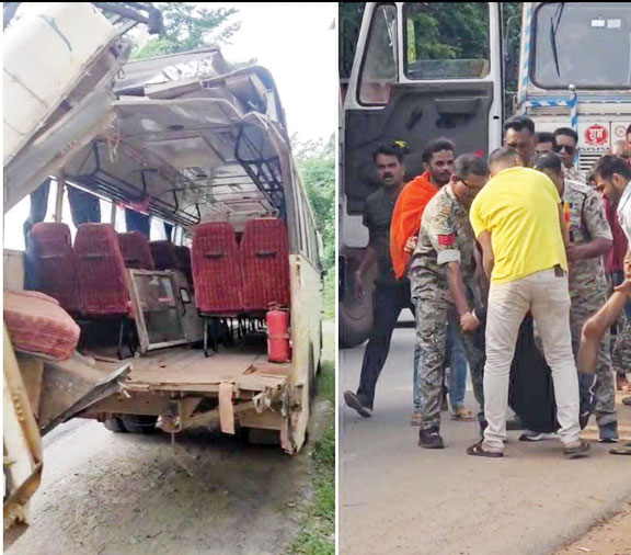 केशकाल घाट में ट्रेलर ने बस को ठोका, बाल-बाल बचे यात्री