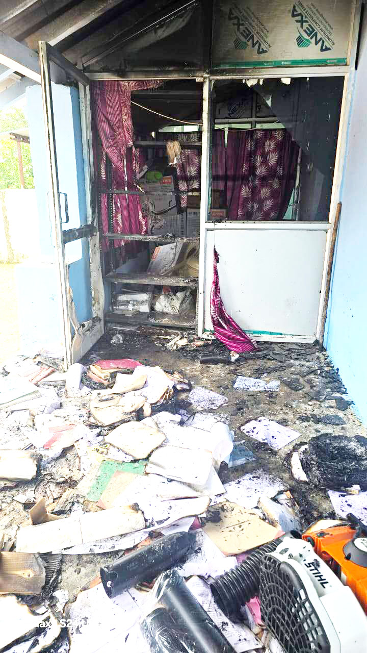 छुट्टी के दिन रेंज कार्यालय में आगजनी, दस्तावेज जले