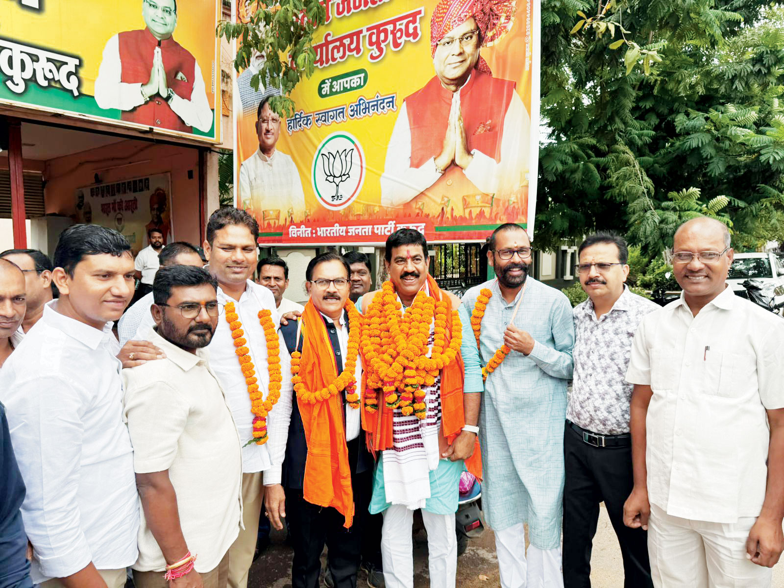 भाजपा किसान मोर्चा प्रदेशाध्यक्ष का जोरदार स्वागत