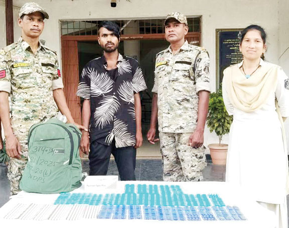 नशीली दवाओं के साथ आरोपी गिरफ्तार