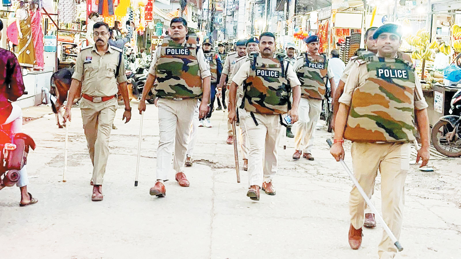 पारंपरिक खप्पर यात्रा, पुलिस का फ्लैग मार्च