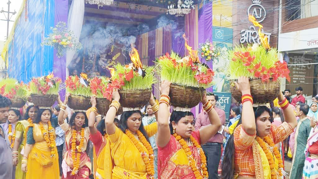 जसगीतों के साथ जोत जंवारा का विसर्जन