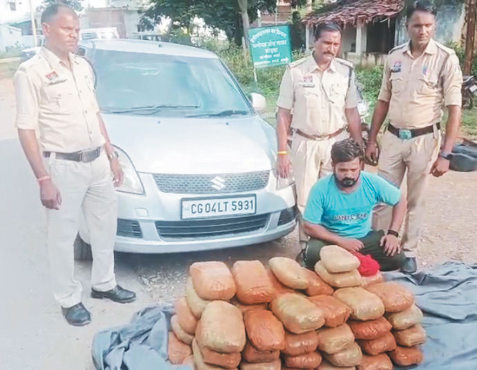 50 किलो से अधिक गांजा बरामद, तस्कर गिरफ्तार