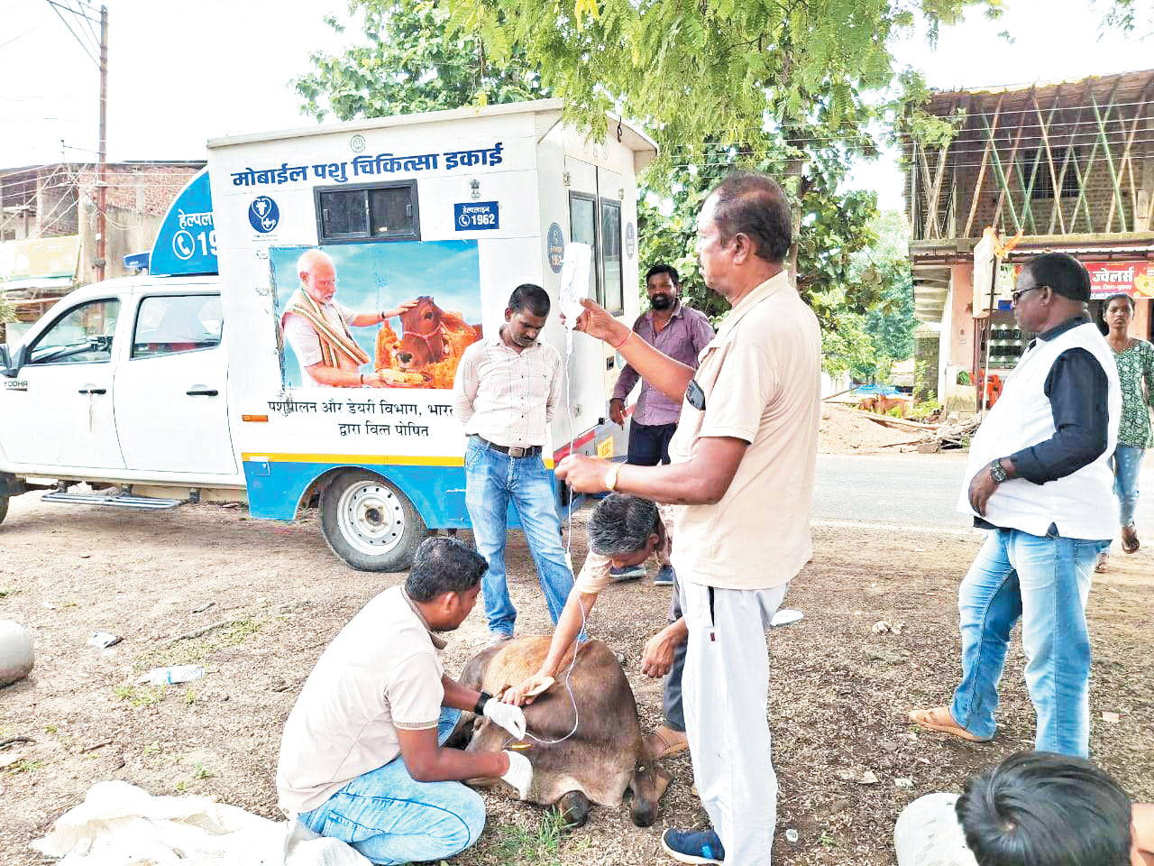 जिले में बीमार पशुओं के लिए मोबाइल वेटनरी यूनिट दे रही डोर स्टेप पर इलाज की सुविधा