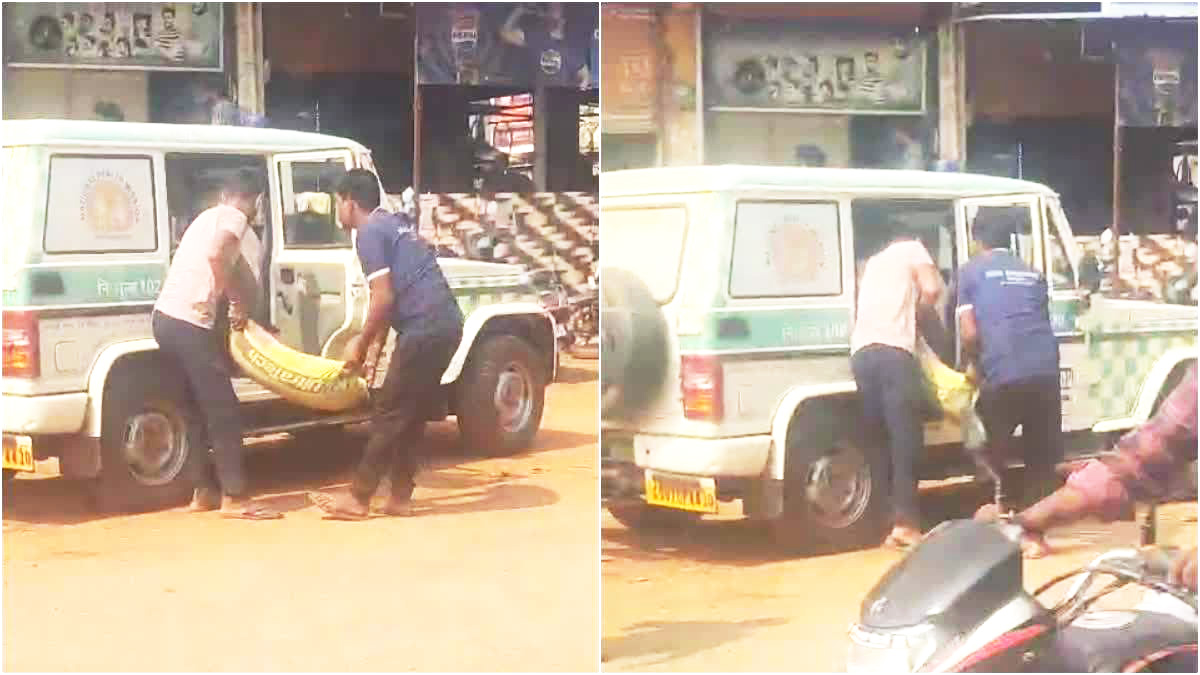 महतारी एक्सप्रेस में सीमेंट की बोरियां!