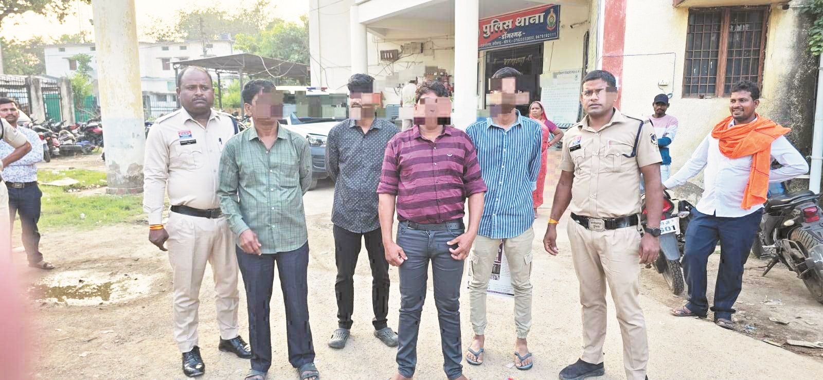 शांतिभंग करने वाले 5 आरोपियों पर कार्रवाई